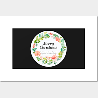 Merry Christmas Round Sticker 12 Posters and Art